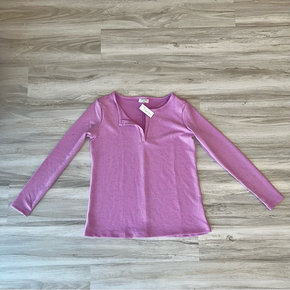 ZENANA waffle neck Top *SOLD